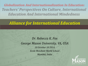 Rebecca Fox - Alliance for International Education