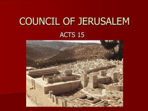 council of jerusalem - ReligiousStudiesStMalachys