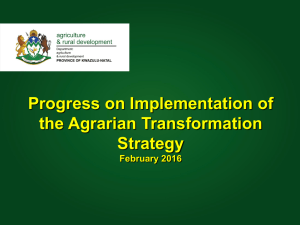 Implementation of the Agrarian Transformation Strategy