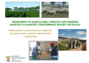 DEPARTMENT OF AGRICULTURE, FORESTRY AND FISHERIES