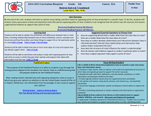 Flexible Time: 15 days 2014-2015 Curriculum Blueprint Grade: 5th