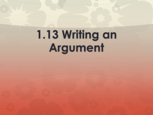 1.13 Writing an Argument