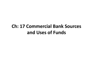 Ch: 17 Commercial Bank Sources and Uses of Funds