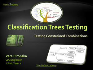 Classification Trees Testing