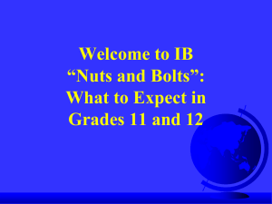 IB NUTS and BOLTS Feb 2016