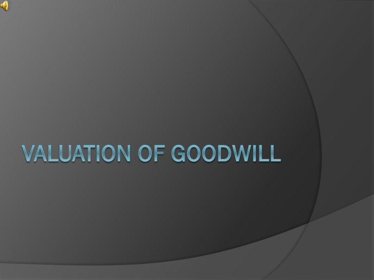 Valuation Of Goodwill