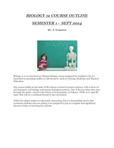 biology 12 course outline semester 1 - sept 2014