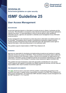 ISMF Guideline 25 - User Access Management