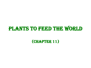 Plants to feed the world