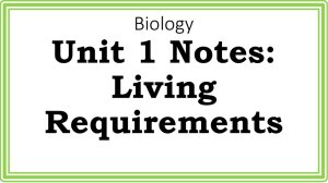 Biology Unit 1 Notes: Living Requirements