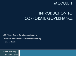 Module 1 - Introduction to Corporate Governance