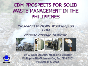 CDM prospects for solid waste management in the Philippines