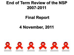 National Strategic plan End term review 2007-2011