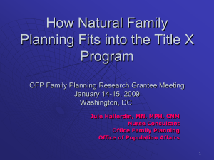 History of Natural Family Planning in Office of Population Affairs