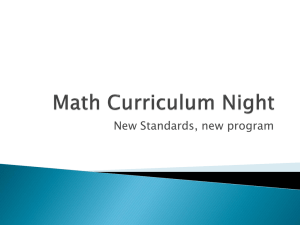 Math Curriculum Night - Regional School District #14