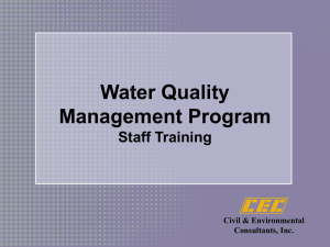 Water Quality Management Program Staff Training