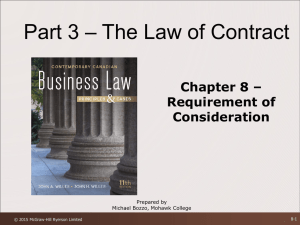 Part 3 – The Law of Contract
