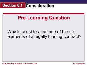 Understanding Business and Personal Law Consideration Section