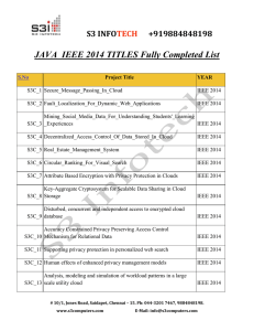 Java IEEE 2014 TITLES - Final Year IEEE Projects in chennai