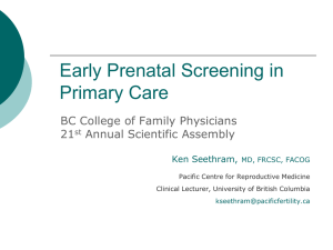 Early Prenatal Screening