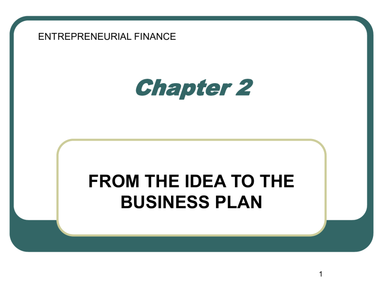 sample of business plan chapter 2