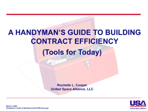 A HANDYMAN'S GUIDE TO BUILDING CONTRACT EFFICIENCY