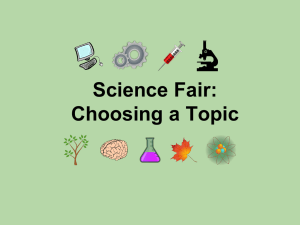 Science Fair: Choosing a Topic
