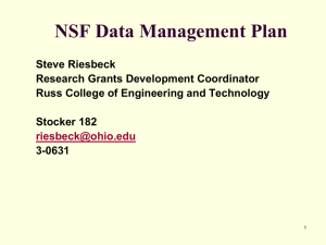 NSF Data Management Plan