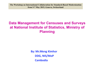 Data Management for Censuses and Surveys at National Institute of