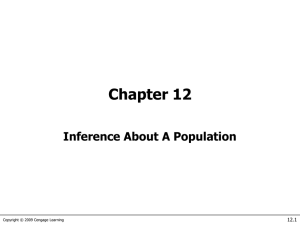 Chapter 12 - Inference About A Population