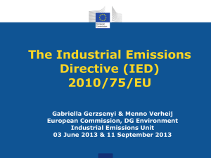 The Industrial Emissions Directive (IED) - era