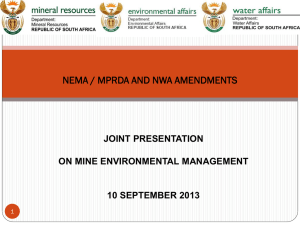 Mine environmental management - Parliamentary Monitoring Group
