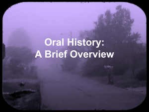 Oral History: A Brief Overview