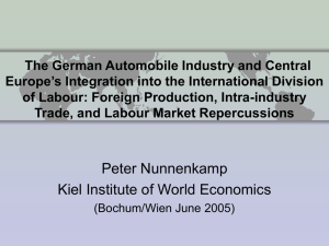 The German Automobile Industry and Central Europe's Integration