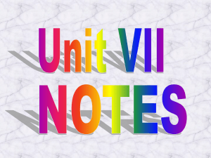Notes: Unit 7
