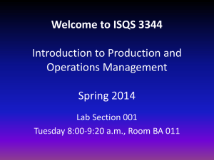 Welcome to ISQS 3344