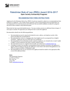 Palestinian Rule of Law Recommendation Form