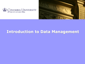 Data Management Issues for Postdocs