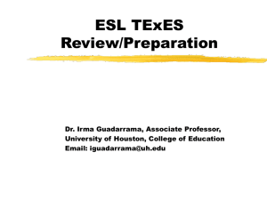 esl texes - University of Houston