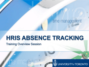 hris absence tracking - University of Toronto Scarborough