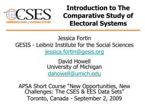 Comparative Study of Electoral Systems (CSES) Mannheim Training