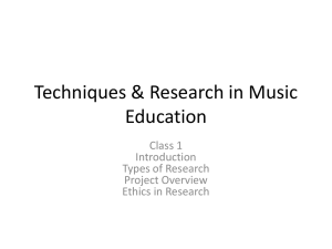 Research in Music Teaching - Music Education Resources