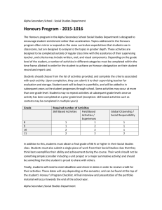Honours Program - 2015-1016