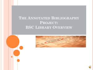How to write an Annotated Bibliography