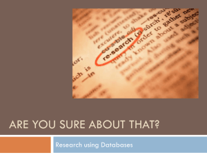 Research and Databases