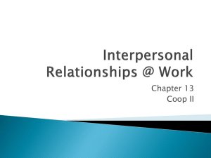 Interpersonal Relationships @ Work