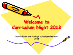 Welcome to Curriculum Night 2008