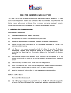 Draft of Code for Independent Directors