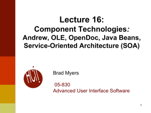 Component Technologies: Andrew, OLE, OpenDoc, Java Beans