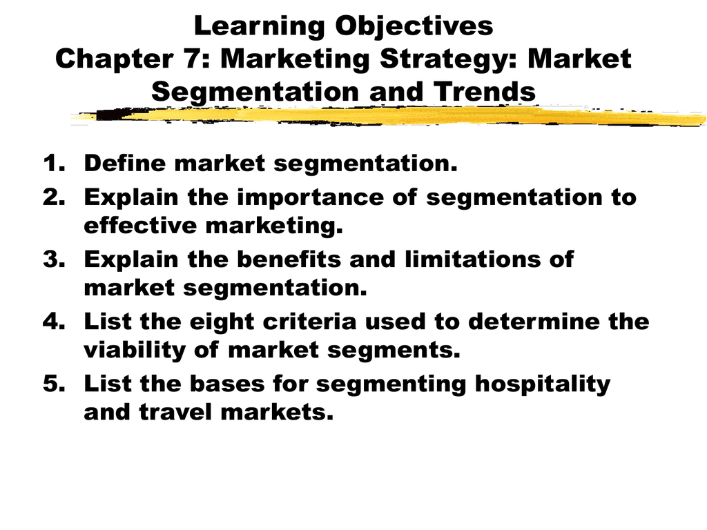 travel market segmentation